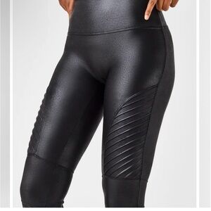 Spanx Faux Leather Moto Leggings EUC